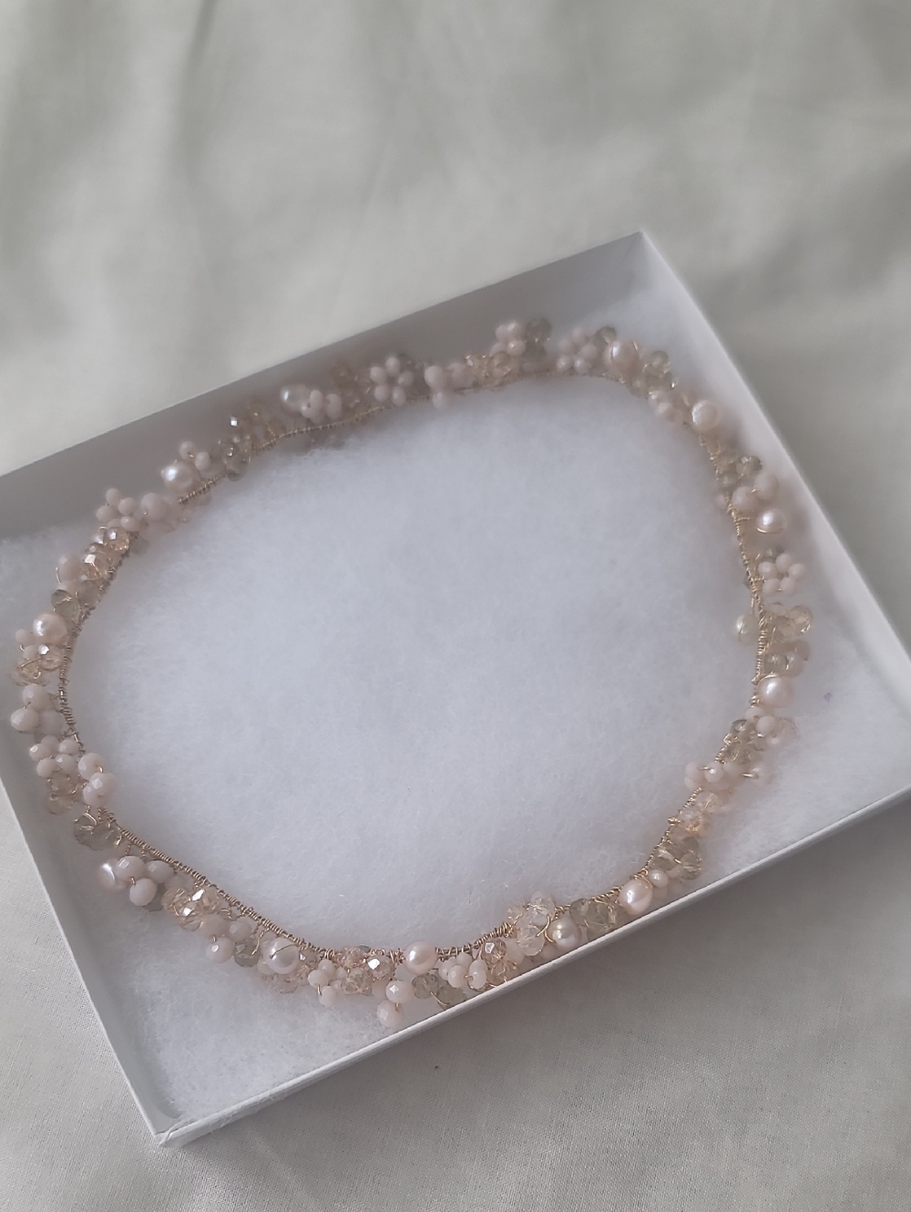 Delicate Pink Beaded Hair Vine for Kids